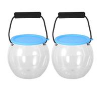 ARTSEWPLY 2pcs Portable Clear Plastic Fish Bucket Handheld Aquarium for Catch and Release Outdoor Beach Lake Fishing with Transparency and Miniature Ecosystem Design