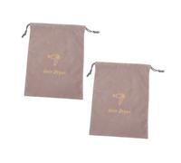 ARTSEWPLY 2pcs Portable Drawstring Storage Bag for Hair Dryer Versatile Velvet Pouch for Travel Makeup and Jewelry Lightweight and Durable Design Grey Color