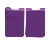 ARTSEWPLY 2pcs Purple Double Layer Adhesive Phone Pouch Stick Cell Phone Wallet Durable Elastic Pocket Cover for Cards Cash Strong Adhesive Holder for Easy Access