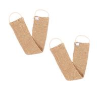 ARTSEWPLY 2pcs Ramie Jute Back Scrubber Belt for Shower Exfoliating Bath Wash Towel Durable Natural Back Pulling Strap for Deep Cleansing Arms Legs Chest Reusable Spa Towel for Home Travel