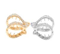 ARTSEWPLY 2pcs Rhinestone Claw Hair Clips for Women Elegant V Shaped High Ponytail Barrettes Secure Hold for Thick Long Hair Assorted Silver and Gold Colors Easy to Use Bun Accessories