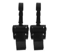 ARTSEWPLY 2pcs Rotatable Stroller Hooks with Hook and Loop Tape, Easy Installation Black Pp Clips for Hanging Diaper Bags and Shopping Bags on Baby Strollers