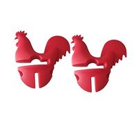 ARTSEWPLY 2pcs Silicone Pot Lid Holder Rooster Shaped Lid Lifters for Kitchen Heat Resistant Clips Easy Clean Bright Cooking Accessories