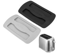 ARTSEWPLY 2pcs Silicone Toaster Oven Covers Dust Protective Lids Black and Grey, Kitchen Appliance Covers for Bread Maker and Breakfast Toaster Accessories