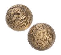 ARTSEWPLY 2pcs Solid Brass Hand Exercise Balls Vintage Chinese Grip Strength Trainer for Muscle Rehabilitation and Massage Hand Therapy Balls with Dragon Phoenix Pattern