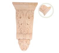 ARTSEWPLY 2pcs Solid Wood Carved Corbels DIY Decorative Millwork Brackets for Kitchen Fireplace Mantel Traditional Unfinished Wooden Corner Brackets in Khaki Easy Installation Home