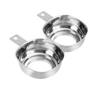 ARTSEWPLY 2pcs Stainless Steel Canning Funnel with Wide Mouth and Handle for Liquid Transfer Cooking Oil Jam and Dry Ingredients Filling Stable Square Base Kitchen Funnels for Wide and
