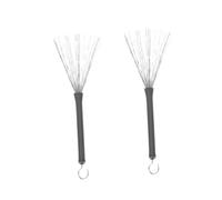 ARTSEWPLY 2pcs Stainless Steel Drum Wire Brushes Retractable Percussion Brushes for Drummers Beginner Practice Compact Jazz Folk Rock Bands