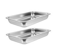ARTSEWPLY 2pcs Stainless Steel Kitten Litter Box 304 Metal Open Cat Toilet Tray 20x27x4.8cm Large Capacity Portable Cat Litter Pan for Travel and Household