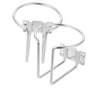 ARTSEWPLY 2pcs Stainless Steel Ring Cup Drink Holders for Car Truck Vehicle Mounted Container Hooks Shaped Design Easy Installation Compatible with Cans Mugs Cups Silver