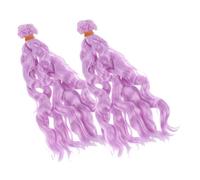 ARTSEWPLY 2pcs Synthetic Curly Doll Hair Wigs Hair Bundles for Bjd Dolls Realistic Texture for Craft Making and Easy to Style Decorative Accessories