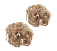 ARTSEWPLY 2pcs Synthetic Wavy Chignon Hairpiece for Women Realistic Invisible Bun Scrunchies Style for Special Occasions and Daily Wear Comfortable and Durable Hair Accessory