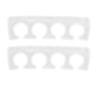 ARTSEWPLY 2pcs Toe Separators for Women Soft Silicone Foot Dividers for Nail Art Pedicure Comfortable Reusable Toe Spacers for Home Salon Use Semi Transparent White