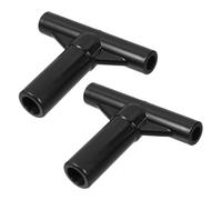 ARTSEWPLY 2pcs Trampoline Pole Covers T-tube Connector Black Plastic Caps for Rod Protection and Stable Connection Quick Install Replacement Parts for Various Trampoline Models Outdoor