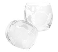 ARTSEWPLY 2Pcs Transparent Map Print Glass Cups Decorative and Drinking Glasses for Home Bar Birthday Weddings Crystal Tumblers with Detailed World Map Design