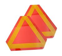 ARTSEWPLY 2pcs Triangle Reflectors for Car Safety Reflective Aluminum Vehicle Triangle Signs for Slow Moving Vehicles Utility Trailers Weather Resistant Roadside Warning