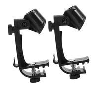 ARTSEWPLY 2pcs Universal Adjustable Drum Rim Microphone Clip Clamp Holder for Stand, Metal and Plastic Anti-shock Microphone Drum Mount for Recording and Live Performance