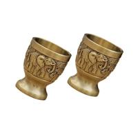 ARTSEWPLY 2Pcs Vintage Drinking Cups Antique Style Barware for Whiskey Liquor Cocktails and Wine Rounded Polished Edges Safe for Home Party Use