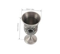 ARTSEWPLY 2pcs Vintage Metal Goblet Copper Shot Glasses with Artistic Medieval Chalice Design Decorative Wine Cups for Wedding Halloween Home Bar and Religious Events