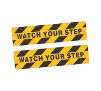 ARTSEWPLY 2Pcs Watch Your Step Anti-slip Floor Decals Yellow Black Warning Stickers Self-adhesive Tape for Stairs Pathways Wet Surfaces Safety Caution Sign for Indoor Outdoor Use