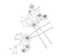 ARTSEWPLY 2pcs Wedding Hair Pins for Bride Rhinestone Pearl Flower Headpieces Elegant Bridal Hair Accessories for Weddings Proms and Special Occasions