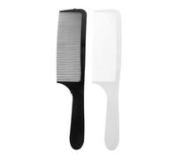 ARTSEWPLY 2Pcs Wide Tooth Comb Set for Men and Women Detangler Brush Flat Top Styling Comb Curved Haircut Tool for Professional Barbershops and Home Use Black White