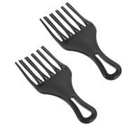 ARTSEWPLY 2Pcs Wide Tooth Plastic Rake Comb for Men Hairdressing Styling Tool with Smooth Teeth Suitable for Thick Curly Tangled Hair Professional Barber and Personal Use S Black