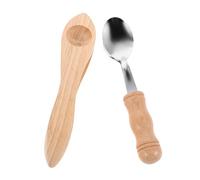 ARTSEWPLY 2pcs Wooden Percussion Spoons Folk Wood Musical Instruments Hand Rhythm Tools for Music Education and Family Parties