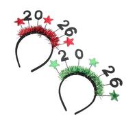 ARTSEWPLY 2pcs Year Star Headbands Red Green Lightweight Hairbands for Women and Stylish Holiday Party Accessories Symbolizing Hope for Years Eve Celebrations