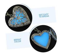 ARTSEWPLY 3 Pcs Luminous Heart Shape Pendant Necklace Mixed Colors Hollow Out Copper Holder for Solid Essential Oils DIY Hanging Aroma Ball Case with Glow Dark Feature and Charming Accessory