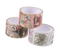 ARTSEWPLY 3 Rolls Vintage Stamp Washi Tape of Self Adhesive Journal Stickers for Scrapbooking DIY Crafting and Daily Decorations for and Creative Projects