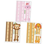 ARTSEWPLY 3 Sets Height Decal with Cartoon Animals Pattern Growth Sticker for Nursery Bedroom Wall Decor Removable Childrens Height Measurement Stickers