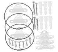 ARTSEWPLY 3 Sets Safety Furniture Anchors Set White Tip Straps with Stainless Steel Cables Easy Install Home Furniture Wall Brackets for Secure Cabinet and Tv Proofing