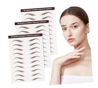 ARTSEWPLY 3 Sheets Simulation Eyebrow Stickers for Grooming Shaping Realistic Brow Transfers for Easy Application Match for Skin Tone Hair Color
