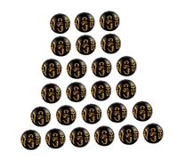 ARTSEWPLY 300pcs Black Tibetan Buddhist Amulet Beads DIY Jewelry Making Supply Hand Carved Om Padme Hum for Bracelet Necklace Crafting