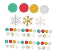 ARTSEWPLY 300pcs Christmas Snowflake Confetti Paper Glitter Sprinkles for Holiday Party Table Decoration Red Green Gold Silver Snowflake Table Scatter for Festive Winter Events