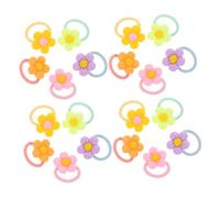ARTSEWPLY 30pcs Mini Flower Hair Ties for Small Ponytail Holders with Cute Floral Design Soft Elastic Bands for Fine Hair