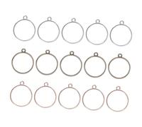 ARTSEWPLY 30PCS Open Back Bezel Pendants Alloy Hollow Round Frame for Jewelry Making DIY Resin Crafts with Antique Bronze Silver Gold Finish for Necklace Bracelet Earring Accessories