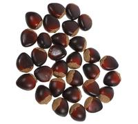 ARTSEWPLY 30Pcs Realistic Foam Chestnut Models Fake Nut Decorations for Home Office Restaurant and Photography Props Sized Simulation Chestnuts for Table Display and Festive Decor