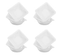 ARTSEWPLY 30Pcs White Plastic Weighing Boats Square Medium Size Laboratory Weighing Trays Reusable Pans for Powder Sample Measurement and Chemical Analysis
