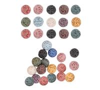 ARTSEWPLY 33pcs Volcanic Lava Essential Oil Diffuser Beads, 10mm round No-hole Aromatherapy Stones for Car, Home and Office Fragrance Diffuser, Mixed Color Natural Aroma Stones