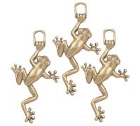 ARTSEWPLY 3Pcs Brass Frog Charms for Keychain Unique Retro Frog Pendant Decor with Fine Details Durable Brass Material for DIY Accessories and Creative Jewelry Projects