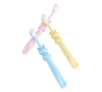 ARTSEWPLY 3pcs Cartoon Toothbrush for Years Old Manual Toothbrushes with Soft Bristles Ergonomic Small Handle for Easy Grip Tongue Cleaner Safe Durable Material Pink Yellow Blue