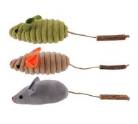 ARTSEWPLY 3pcs Catnip Mice for Cats Interactive Chew with Silvervine Fruit Stimulates Hunting Instincts Reduces Anxiety Promotes Teeth Grinding for Kittens and Adult Cats Grass Green Gray