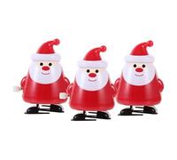 ARTSEWPLY 3pcs Christmas Wind Up Plastic Clockwork Santa Figures with Festive Xmas Elements Compact Handheld Walking for Holiday Decorations and Gifts