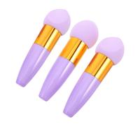 ARTSEWPLY 3pcs Diagonal Makeup Puff Handle Soft Blending Sponges for Powder and Foundation Reusable Beauty Cosmetics Tool for Daily Face Application