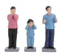 ARTSEWPLY 3pcs Dolls House People Figures Resin Painted Figures for Sand Table with Realistic Simulation Figurines for Architecture Displaying Models and Sand Tray Therapy Toys