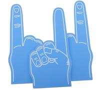 ARTSEWPLY 3Pcs Foam Finger Cheer Props for Sports Events Soft EVA Cheerleading Accessories Blue Party Favors for Adults Fun Competition Spirit Enhancers