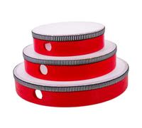 ARTSEWPLY 3pcs Hand Drum Set 6, 8, 10-inch Red Wooden Tambourines with Handle Percussion Musical Instruments for Adults and Church