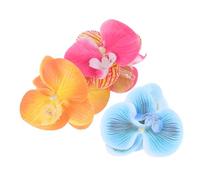 ARTSEWPLY 3pcs Large Artificial Butterfly Orchid Flower Hair Claw Clips Colorful Shark Hair Accessories for Women Thick Long Daily Wear Special Occasions